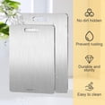 thumbnail image 4 of Homelife Stainless Steel Cutting Board Double Sided Chopping Board for Kitchen Easy Grip Handle Large Versatile Food Prep Board for Meat Veggies Fruits, 4 of 13