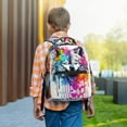 thumbnail image 5 of Uemuo Cool Colorful Wolf Printed Student Durable Water-resistant Backpack,Travel Backpack,Outdoor Activities Backpack, Laptop Backpack, Multi-compartment Backpack, 5 of 5