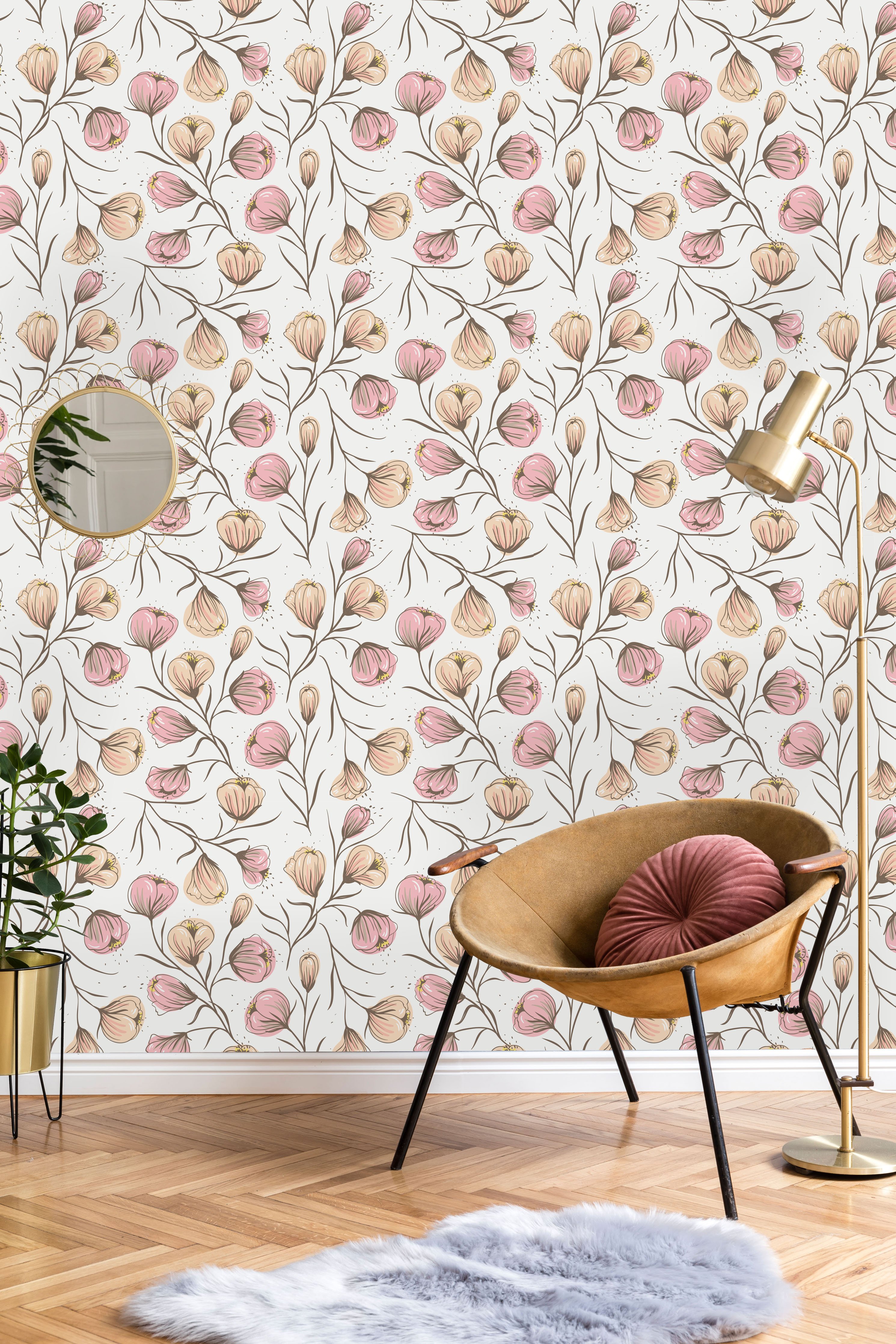 stick on wallpaper on Soft Floral Pattern Peel And Stick Wallpaper Walmart Com Walmart Com