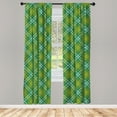 thumbnail image 2 of Ambesonne Buffalo Check Curtains, Nostalgic Lumberjack, Pair of 28"x63", Teal Coconut Olive Green, 2 of 4