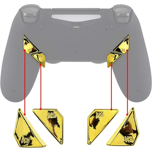 Chrome Gold Replacement Redesigned Back Buttons K1 K2 K3 K4 Paddles for PS4 eXtremeRate Controller Dawn Remap Kit