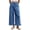 Blue, variant on Women Ruffle Patchwork Wide Leg Casual Denim Pants Ankle Jeans