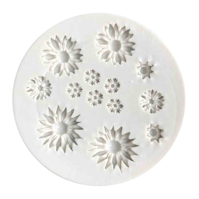 Chocolate Molds for Cake Decorating Sunflower Shape Silicone Baking Mold 8 cm Diameter Food-Grade Reusable