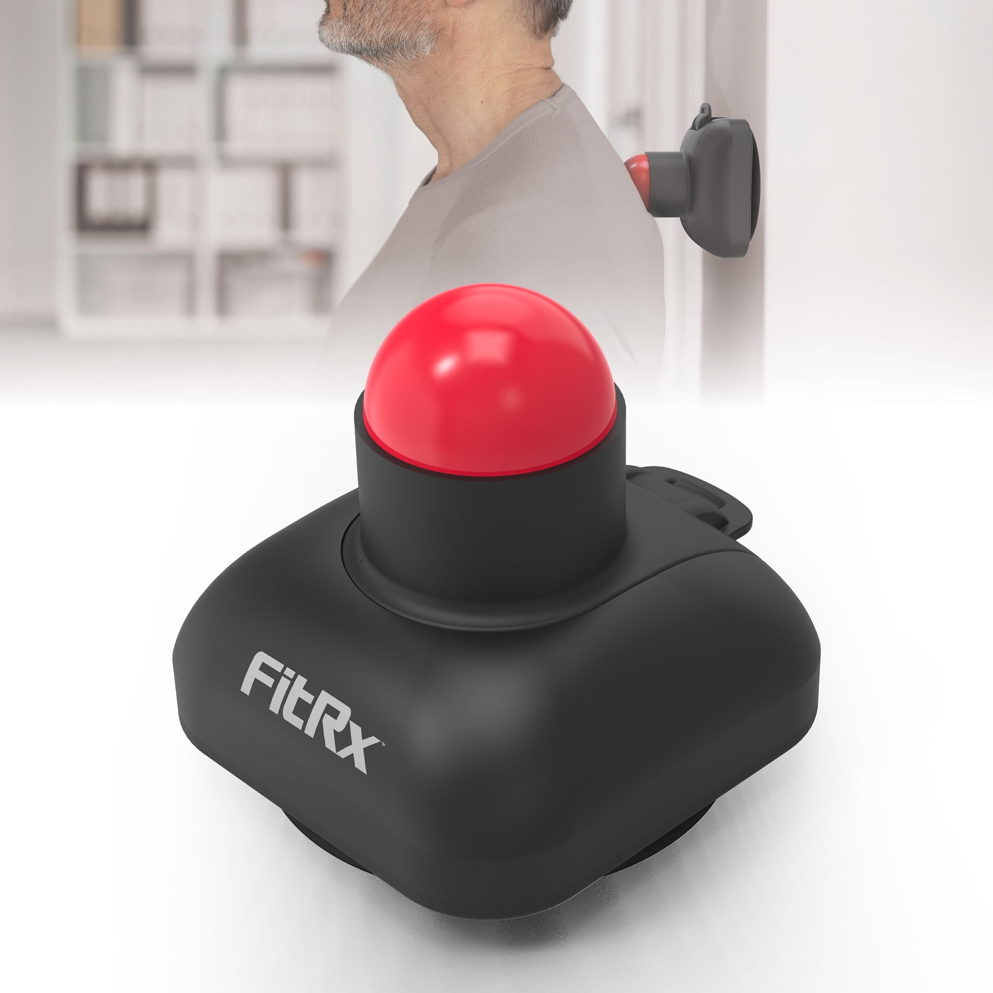 FitRx Mountable Massage Ball - Back and Shoulder Massage Ball with Suction Pad