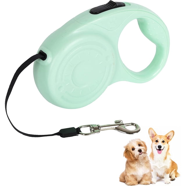 Correa retráctil para perros, correa extensible de 5 m con mango antideslizante, correa retráctil antienredos para perros pequeños y medianos de hasta 25 kg (verde)