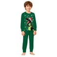 thumbnail image 6 of SonxaHe Big Boy Girl Christmas Outfits Animal Print Long Sleeve Top Pants Kids Loungewear Home Wear Holiday Outfits Green,Sized 8-9, 6 of 7