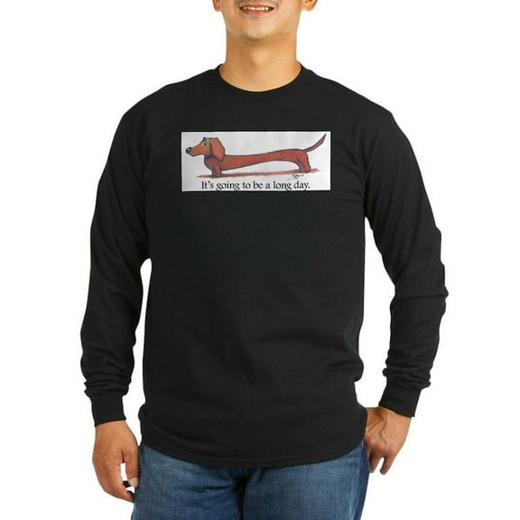 CafePress - Long Day Dachshund Men's Long Sleeve T Shirt - Long Sleeve Dark T-Shirt