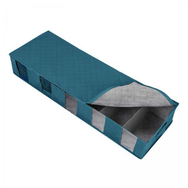 2x Transpirable Bajo de Almacenamiento de de Almacenamiento de Almacenamiento de Recipiente Caja de Embalaje con Ventanas Claras BLESIY Saco de organizador de cama