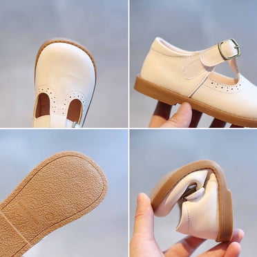 Mary Jane Shoes For Toddler Girls - Soft Sole Oxford Walking Shoes With Anti-Slip Soles
