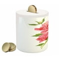 thumbnail image 2 of Watercolor Piggy Bank, Pink Peonies with Strong Green Leaves Ecology Flourish Nature Inspired Bouquet, Ceramic Coin Bank Money Box for Cash Saving, 3.6" X 3.2", Pink Green, by Ambesonne, 2 of 4