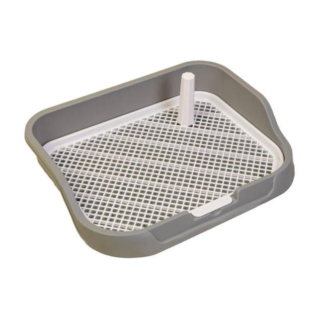 Inodoro para perros, inodoro de entrenamiento para mascotas, reutilizable con poste extraíble, caja de arena para perros, portátil para perros Gris claro