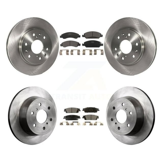 Transit Auto Front Rear Disc Brake Rotors and Ceramic Pads Kit for Car GMC Sierra 1500 Chevrolet Silverado Tahoe Yukon Cadillac XL Escalade Suburban ESV K8T-100821