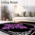 thumbnail image 2 of ODIKA 8'x10' Machine Washable Non-Slip Area Rug, Midnight Cascade Damask Jewel Toned Ornate Elegant High Traffic Rug with Pad, Black, 592220, 2 of 8