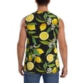 thumbnail image 4 of Pofeuu Lemon Fruits Flowers Leaves Print Men's Muscle T-Shirt, Sleeveless, Muscle Tank, Classic Muscle Tee Top For Men Casual Sleeveless Muscle T-Shirt Trendy Clothes-Large, 4 of 7