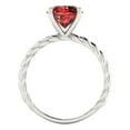 thumbnail image 4 of Solitaire Engagement Ring for Women - 2ct Natural Garnet in 14K White Gold Promise Ring, 4 of 6