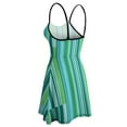 thumbnail image 5 of Abstract Teal Green Vertical Stripes Pattern Summer Dresses For Women A-line Dress Sleeveless Dress, 5 of 6