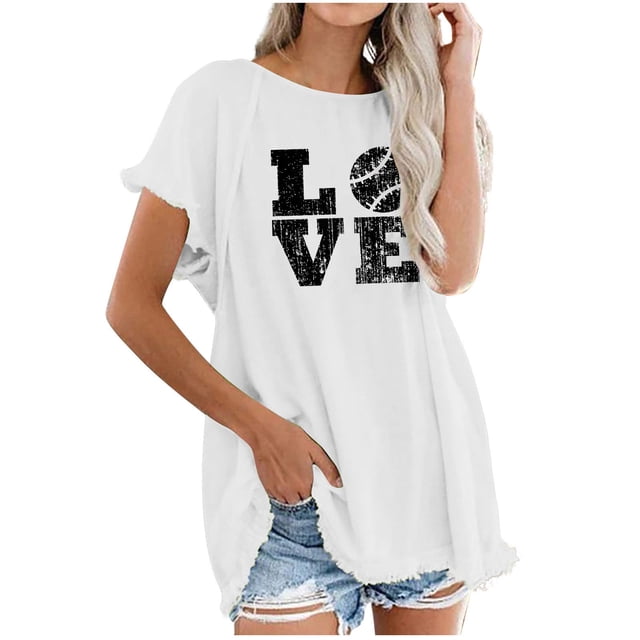 Camiseta de manga corta estampada casual para mujer OAVQHLG3B Store lin121212