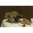 thumbnail image 3 of Fantin-Latour, Henri 24x17 Black Modern Framed Museum Art Print Titled - Still Life with Grapes and a Carnation, c. 1880, 3 of 5
