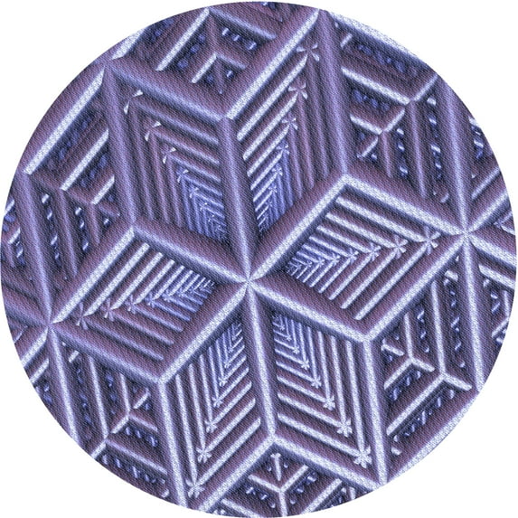 Ahgly Company Machine Washable Indoor Round Transitional Purple Mimosa Purple Area Rugs, 5' Round