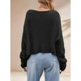 thumbnail image 4 of Womens Oversized Cable Knit Crew Neck Long Sleeve Fall Chunky Pullover Casual Loose Fit Sweater Tops, 4 of 9