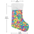 thumbnail image 2 of Coolnut 1 Pack Christmas Stockings 17.7 Inches Colourful Square Pixels Mosaic Tiles Large Size Xmas Cable Stocking Gifts & Decorations for Family Holiday Xmas Party, 2 of 6
