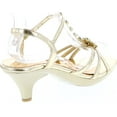 thumbnail image 5 of Delicacy Angel-62 Womens Strappy Rhinestone Dress Sandal Low Heel Shoes, 5 of 7