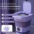 thumbnail image 4 of Portable Washing Machine,8L Folding Washer with 3 Modes Deep Cleaning, Portable Washing Machine with Soft Spin Dry for Socks, Baby Clothes, Towels, Delicate Items (Purple), 4 of 9