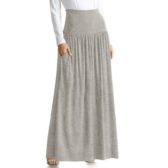 Reg and Plus Size Maxi Skirts for Women Long Length Skirts with Pockets Beach SwimCoverup,Night Out,Casual Office,Party