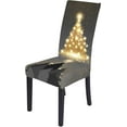 thumbnail image 3 of Christmas Chair Covers for Dining Room Printed Chair Covers Christmas Decor Stretch Removable Chair Covers Non Slip Washable Furniture Protector for Kitchen (6, Grey), 3 of 4