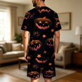 thumbnail image 7 of Men's Pajama Set Pumpkins Halloween Crew Neck Pj Shorts Set 2 Piece Loungewear Sleepwear, 7 of 7