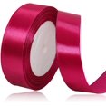 thumbnail image 1 of LAICAIW Solid Color Dark Rose Satin Ribbon, 1 Inches x 25 Yards Fabric Satin Ribbon for Gift Wrapping, Crafts, Hair Bows Making, Wreath, Wedding Party Decoration and Other Sewing Projects, 1 of 7