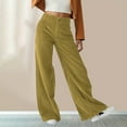 thumbnail image 3 of RUTAYY Women's Corduroy Pants Solid Color Straight Leg Casual Business Comfortable Loose Fit Chic Holiday Trousers, 3 of 8
