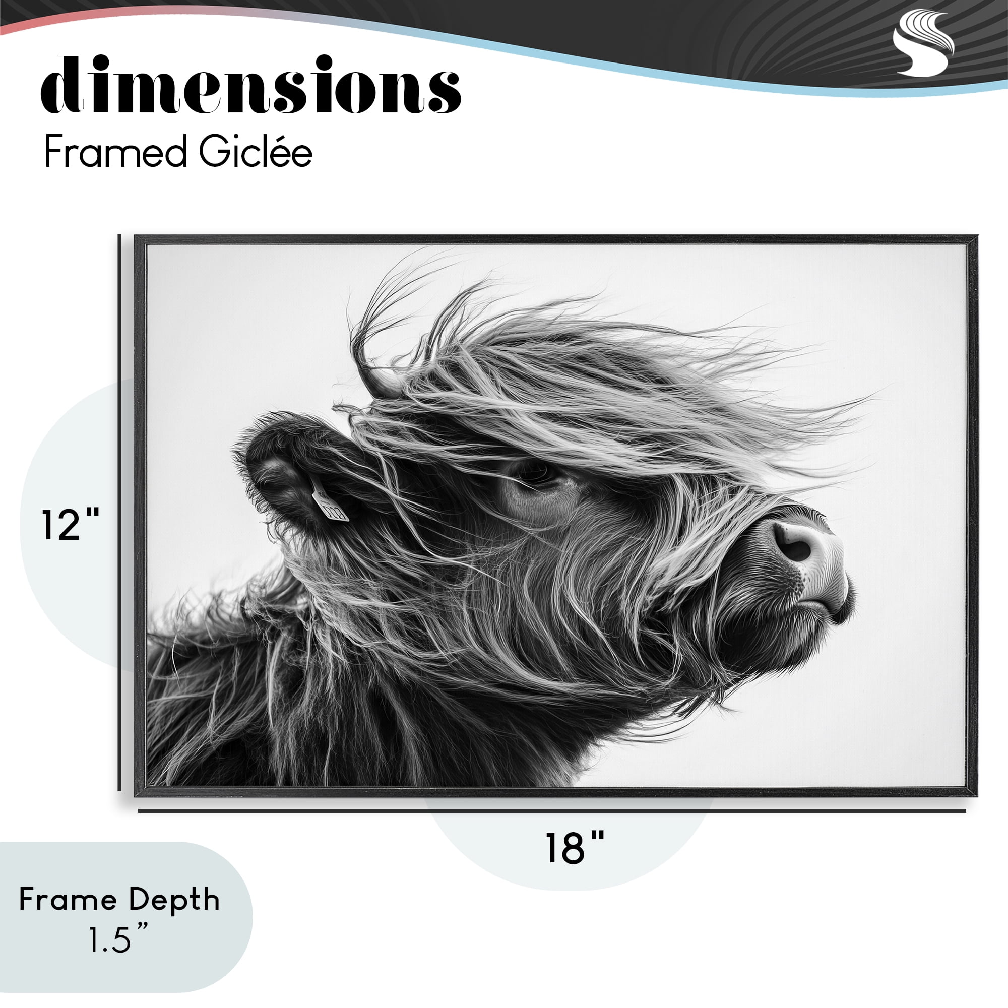 Stupell Industries Handsome Highland Portrait Black Framed Giclee Art, design by Tina LeCour