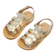 thumbnail image 5 of Karoyedx Toddler Summer Shoes Girl's Summer Sandals Casual Flower Print Open Toe Summer Princess Sandals Toddler Lightweight Soft Outdoor Shoes Gold Size,8, 5 of 6