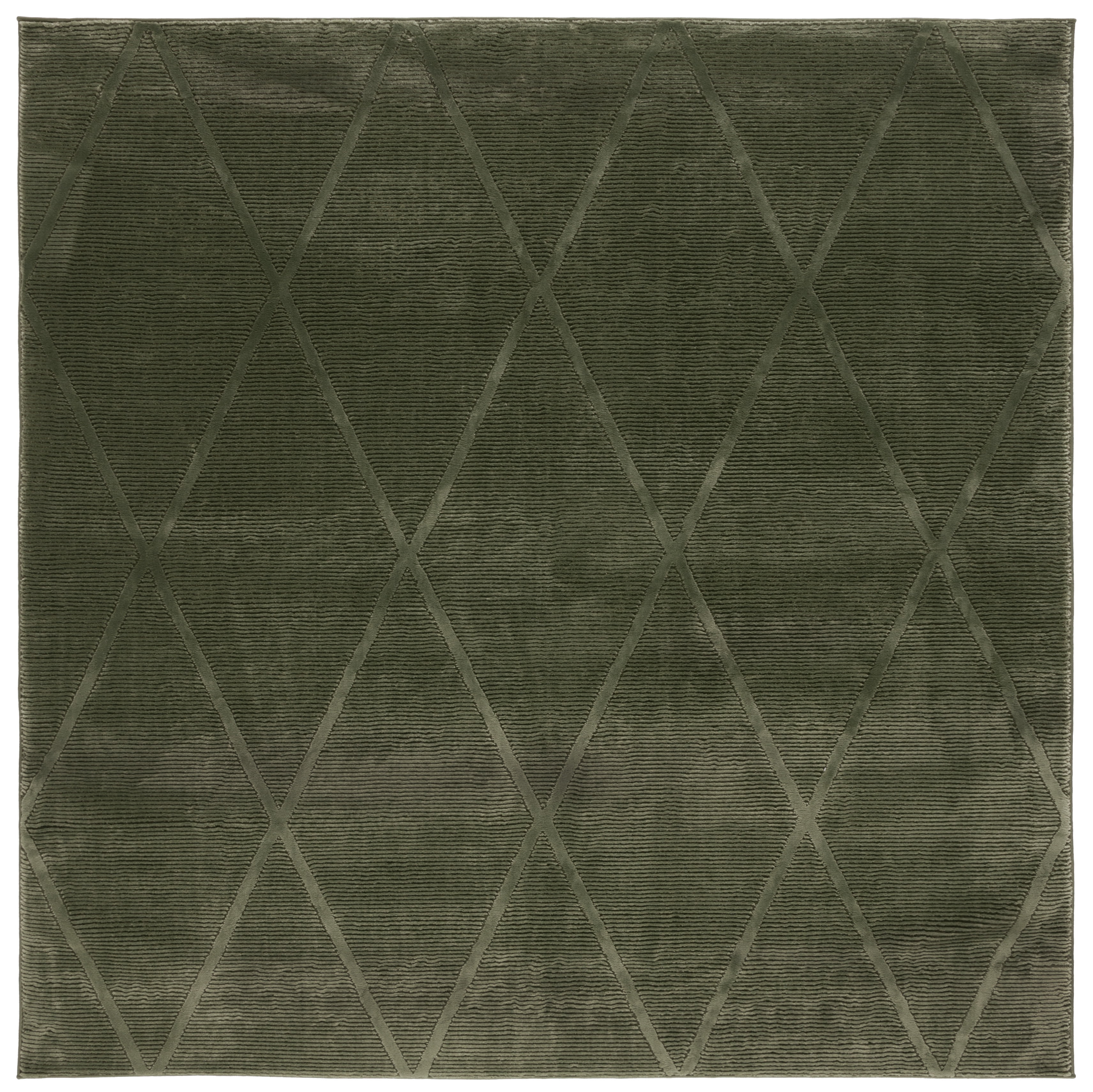Safavieh Revive Lorrin Diamond Polyester Area Rug, Green, 5'3" x 5'3" Square