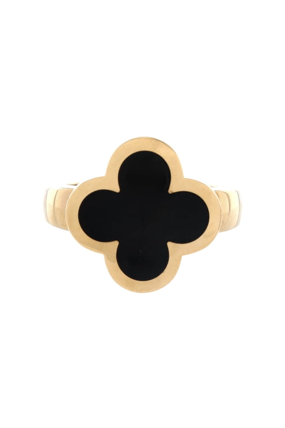 Pre-Owned Pure Alhambra Ring 18K Yellow Gold and Onyx By Rebag