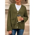 thumbnail image 2 of Suéter Cardigan PRETTYGARDEN Mujer 2025 Tejido Grueso Cuello en V, 2 of 8