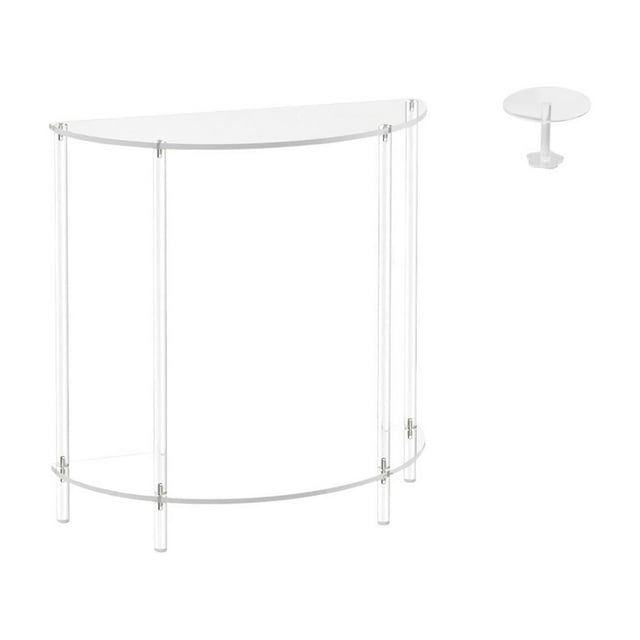Mesa Auxiliar De Acrílico Para Espacios Pequeños, Mesa Auxiliar De 2 Niveles, Mesita De Noche Delgada Para Baño, Decoración De Sala De Estar, Casa De Muñecas En Miniatura, Mesa Redonda,