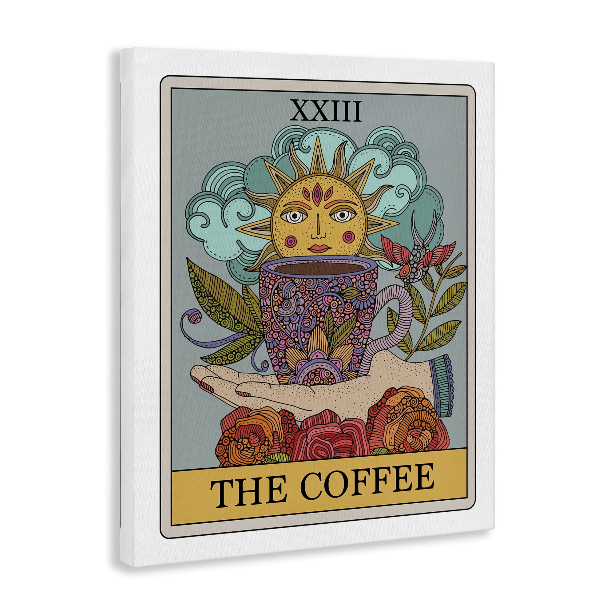 Stupell Industries The Coffee Tarot Food & Beverage Painting Gallery Wrapped Canvas Art Print Wall Art, 24 x 30