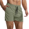 thumbnail image 6 of OIOLOYJM Swim Trunks Men 5 Inch Mesh Quick Dry Drawstring Waist Gym Running Board Shorts Lightweight Breathable Athletic Bathing Suit Army Green L, 6 of 6