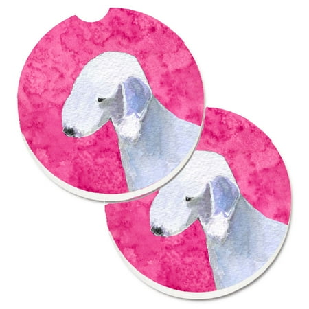 

Caroline s Treasures SS4759-PKCARC Pink Bedlington Terrier Set of 2 Cup Holder Car Coasters Large multicolor