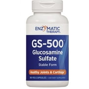 Enzymatic Therapy GS-500 Glucosamine Sulfate, 180 Vcaps