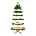 thumbnail image 2 of 7.5 ft. Feel Real® Artificial Platform Slim Christmas Tree, Green, 5 Piece Bamboo Shelves, Includes Stand, 2 of 5