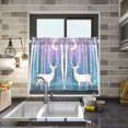 thumbnail image 4 of Yayeee Kitchen Curtains Tier Pair Light Filtering 27"x36" Rod Pocket Short Cafe Window Panel, Purple Night Deer, 4 of 7
