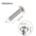 thumbnail image 2 of Unique Bargains M5x20mm Torx Security Machine Screw 304 Stainless Steel 20Pack, 2 of 5