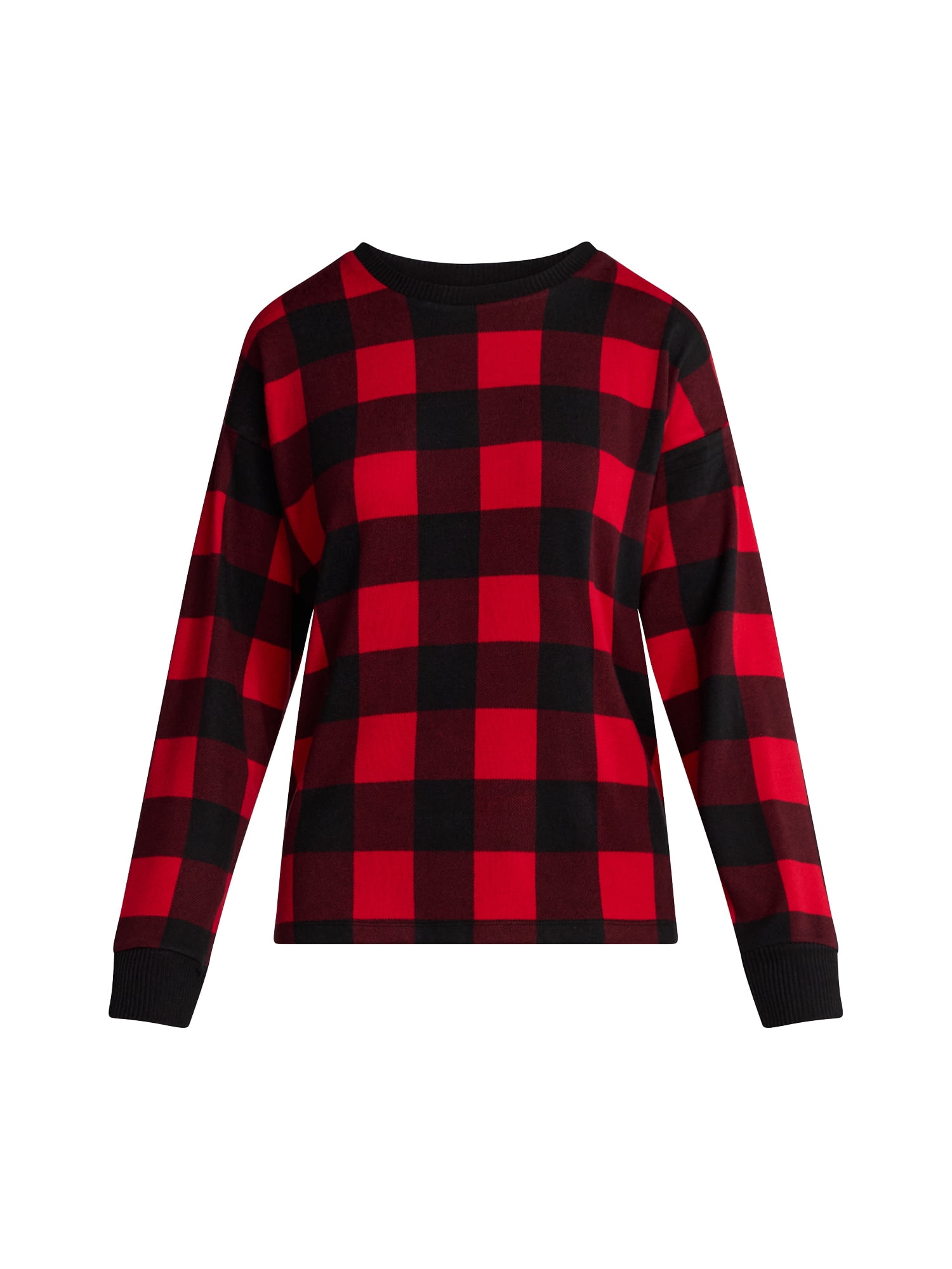 Joyspun Women's Cozy Lounge Collection Hacci Knit Sleep Top with Long Sleeves, Sizes XS-3X