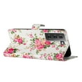 thumbnail image 2 of Nalacover Wallet Case for Samsung Galaxy S21 with Painting Pattern PU Leather Magnetic Kickstand Flip Folio Cover, Card Slots Holder Soft Silicone Shockproof Protective Case, Red Flower, 2 of 8