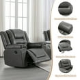thumbnail image 4 of Euroco 3 Seater Home Theater Recliner Manual Recliner Chair with Two Built-in Cup Holders for Living Room,Bedroom, Grey, 4 of 9