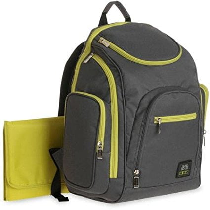 green backpack diaper bag