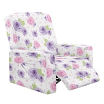 Xixirimido Pink Purple Roses Stretch Recliner Slipcovers Printed Sofa Cover 4-Piece Lazy Boy Chair Covers Recliner Chair Cover with Side Pockets Furniture Protector for Living Room